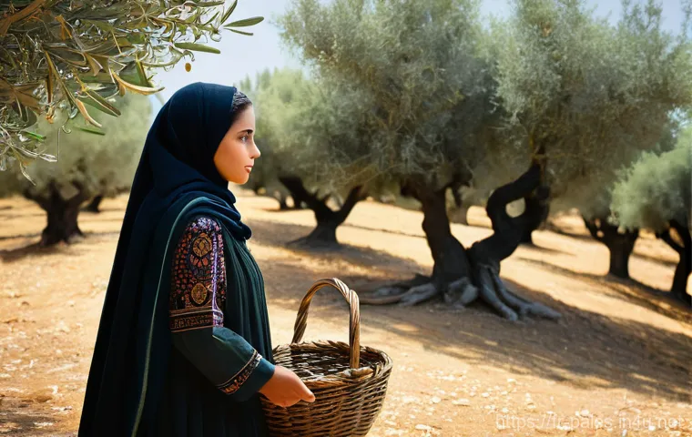 팔레스타인 민속 이야기 - **Prompt 1: The Grandmother's Tale by the Fire**
    "A heartwarming scene of an elderly Palestinian...