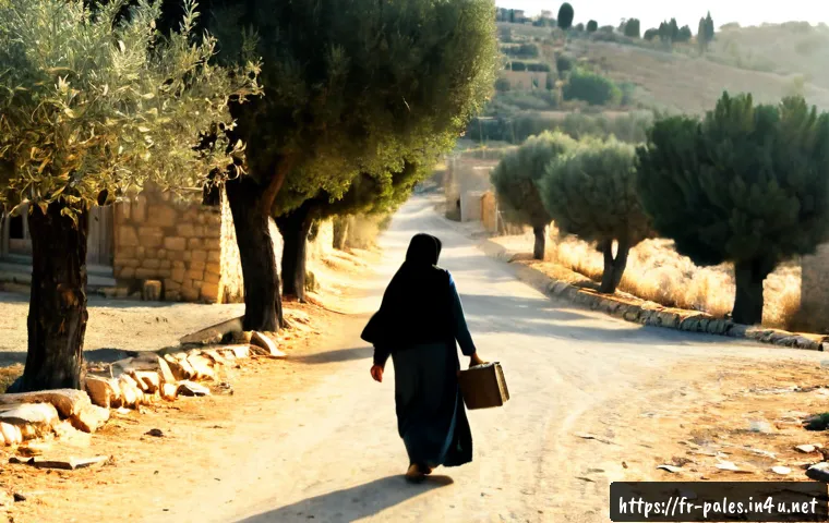 팔레스타인의 주요 사건 연대기 - Photorealistic historical documentary scene representing the 1948 Palestinian displacement: Palestin...